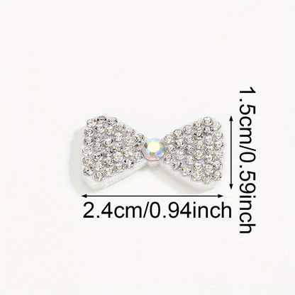 White Shiny Bow Patches