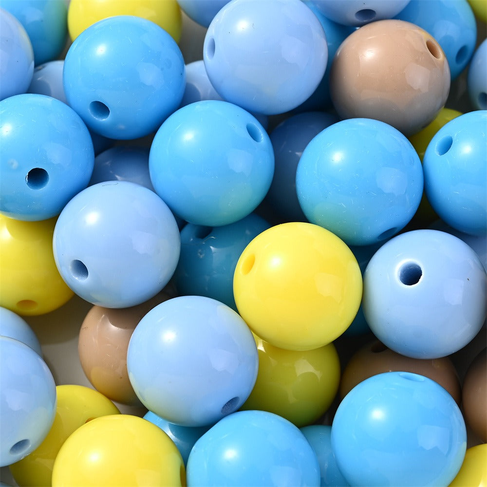 50pcs 16mm Vibrant Acrylic Round Spacer Beads