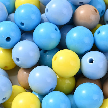 50pcs 16mm Vibrant Acrylic Round Spacer Beads
