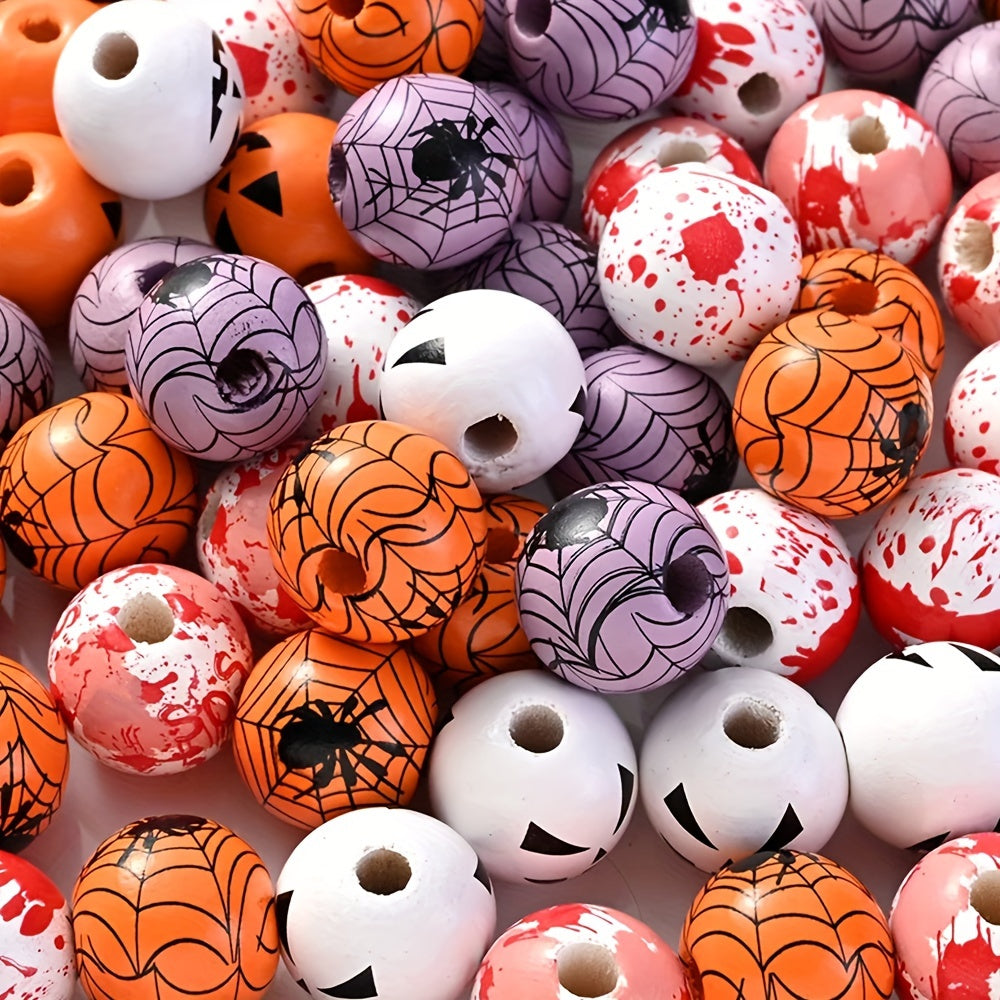 Halloween Printed Wooden Spacer Beads