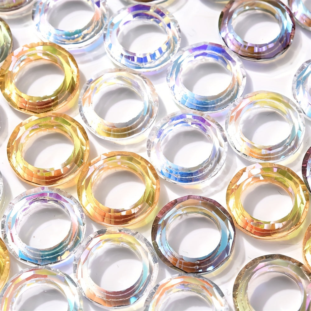 5pcs Colorful Imitation Crystal Circle Beads