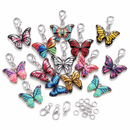 Butterfly Pendant Lobster Keychain Set
