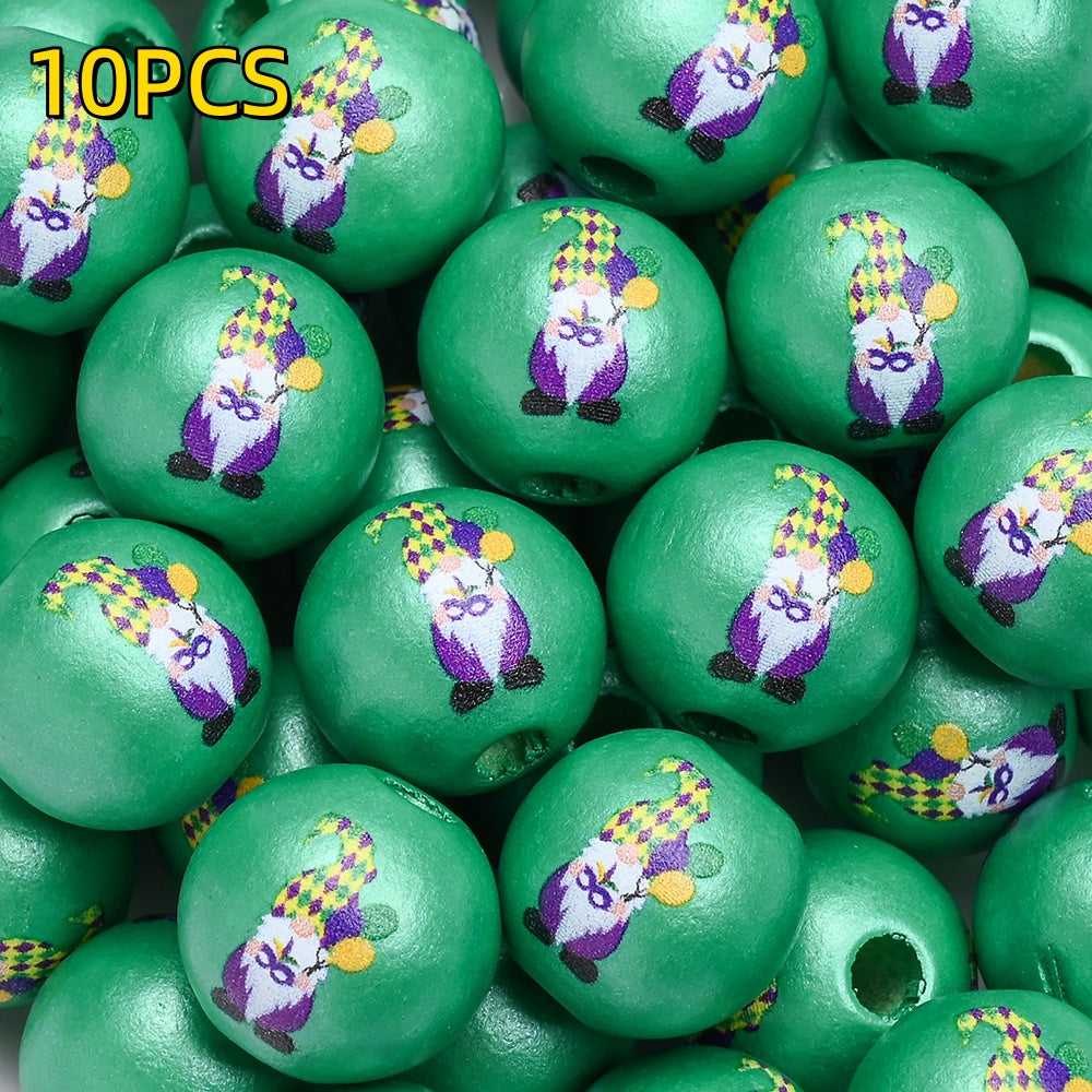 10pcs/set 16mm Carnival Wooden Beads