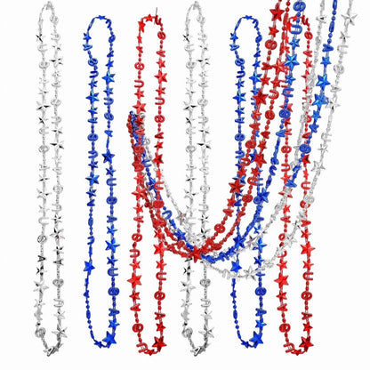 Patriotic USA Star Acrylic Bead Necklaces