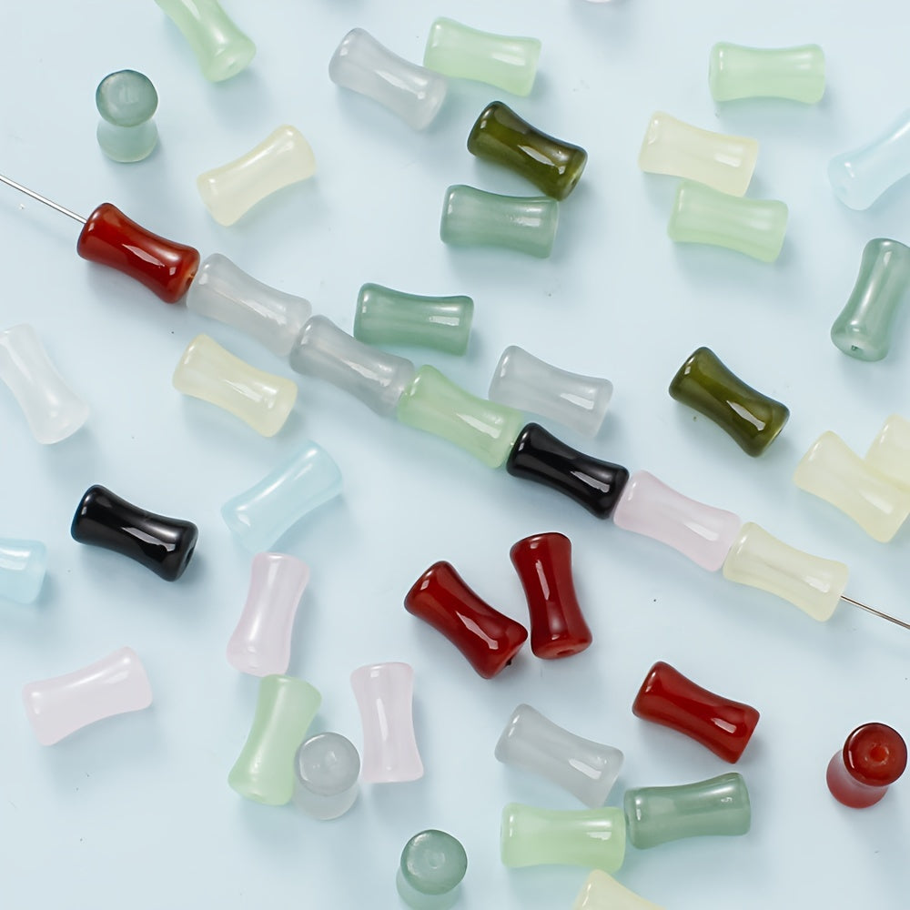 200pcs 6x12mm Glass Bamboo Tube Beads