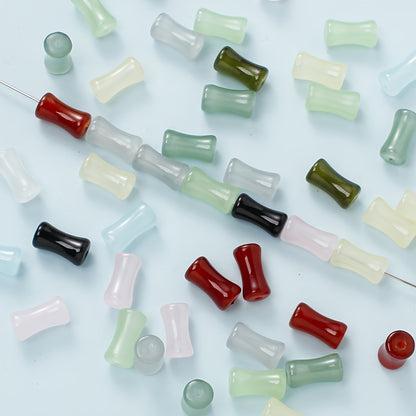 200pcs 6x12mm Glass Bamboo Tube Beads