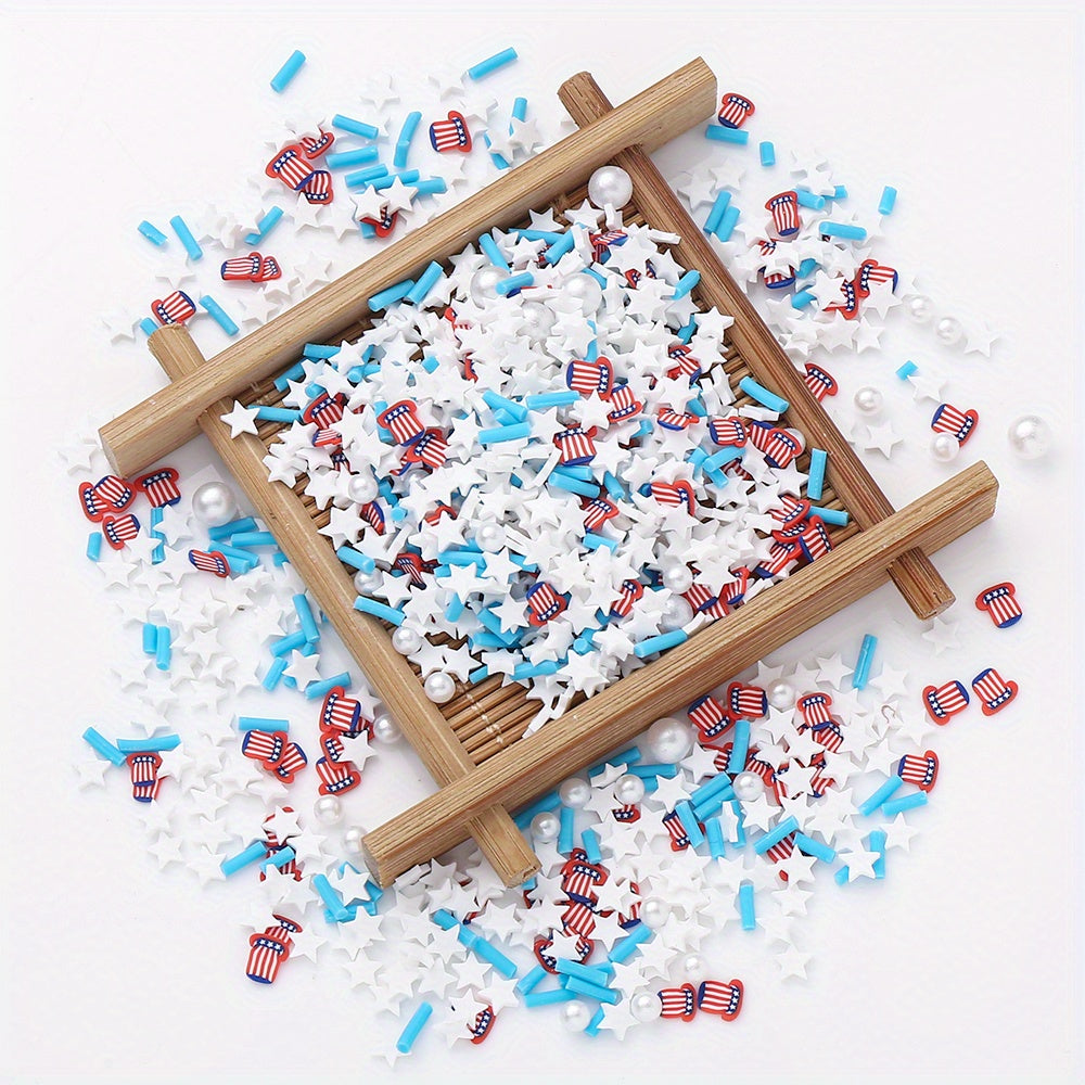 American Independence Day Patriotic Star Spacer Beads