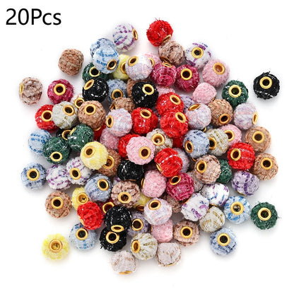 13x15 mm Plaid Large-Hole Beads