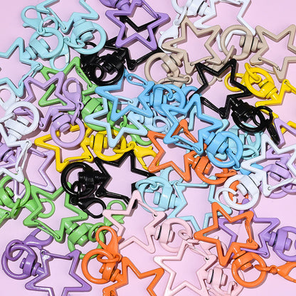 20PCS Multicolor Heart Keychain Buckle Set with Lobster Clasps