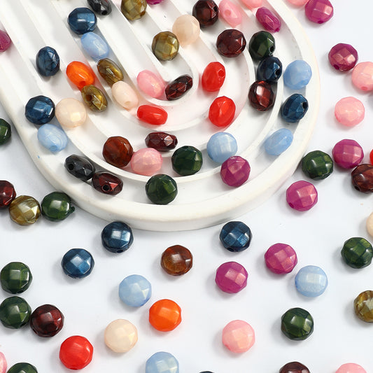 100pcs Flat Faceted Acrylic Spacer Beads