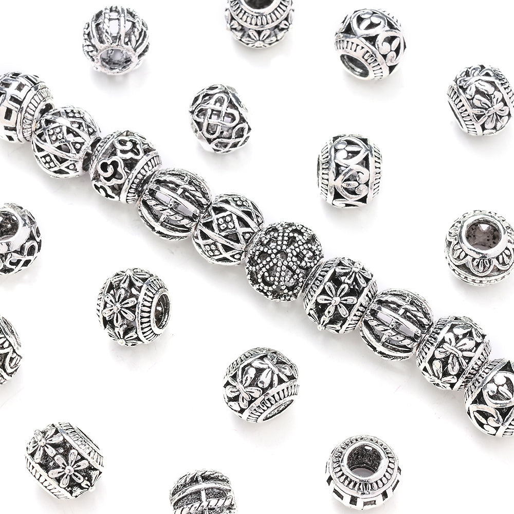 Vintage Hollow Heart Flower Spacer Beads