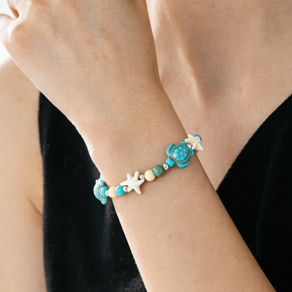 200pcs Random Color Gradient Turtle Spacer Beads