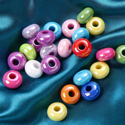 20PCS 8×14mm Colorful Flat Round Acrylic Spacer Beads
