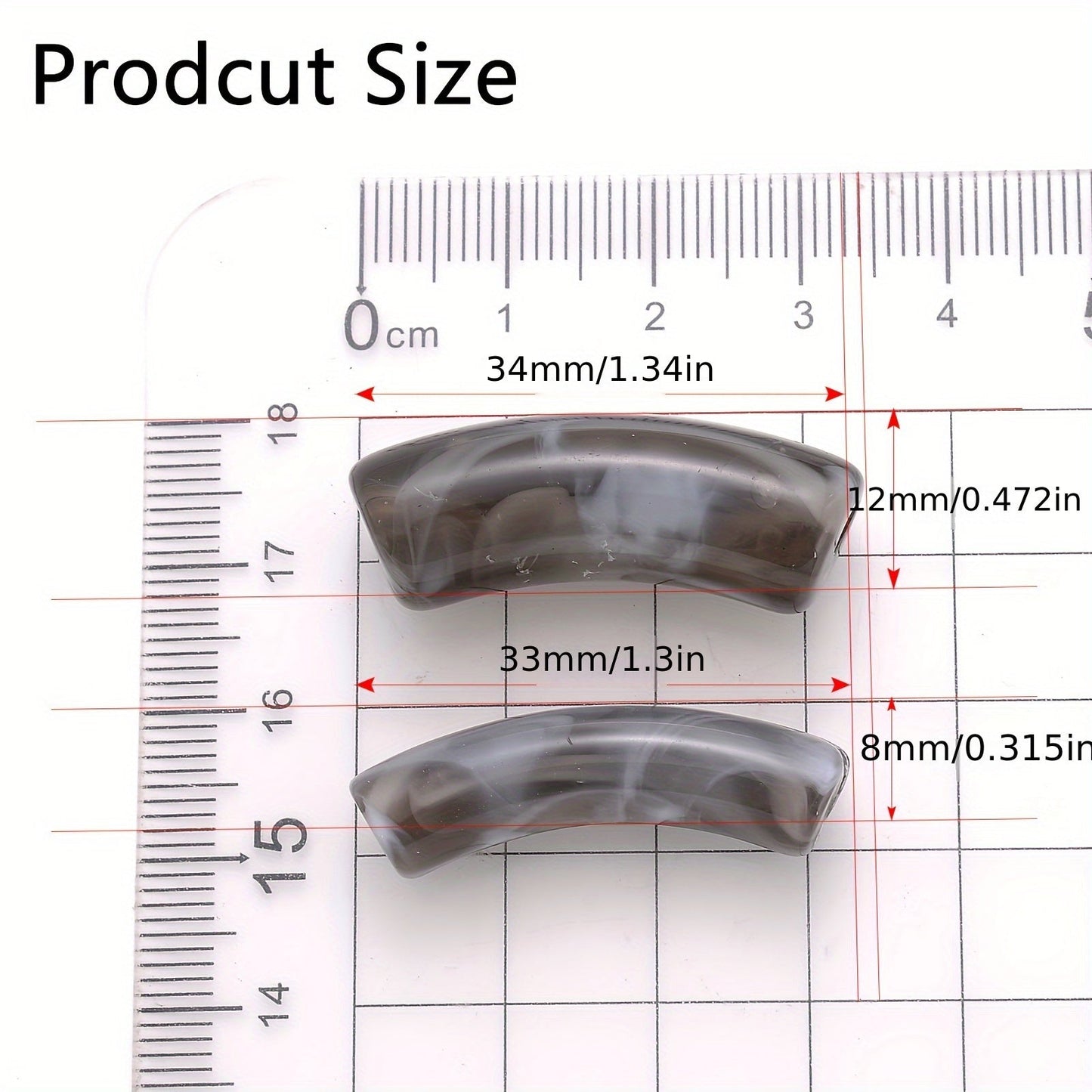 Gradient Curved Acrylic Beads