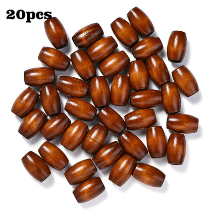 Vintage Large Hole Wooden Tube Beads