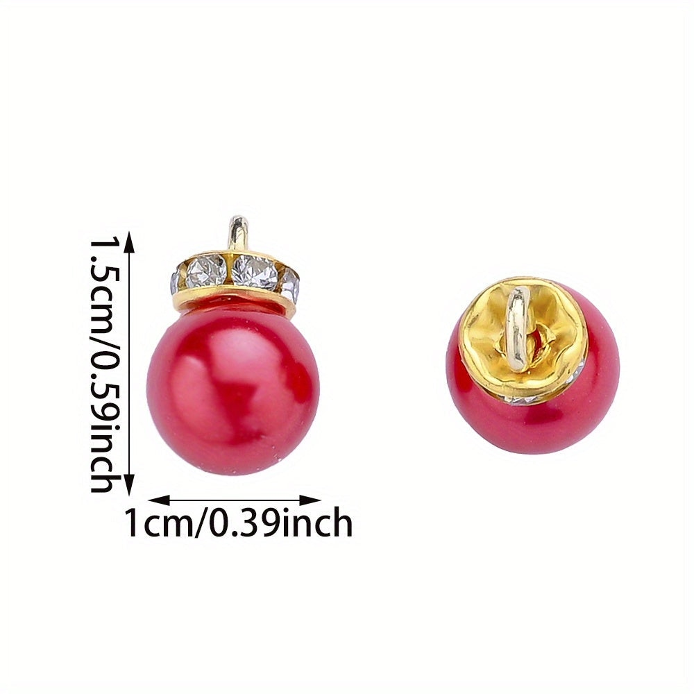 Pink Artificial Pearl Round Pendants