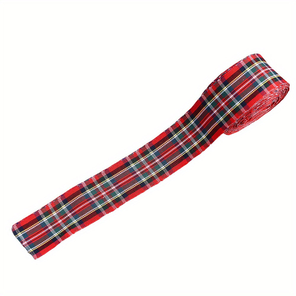 Christmas Plaid Polyester Ribbon