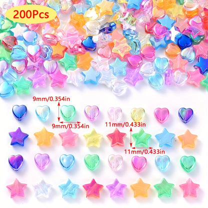 Heart Star Acrylic Beads