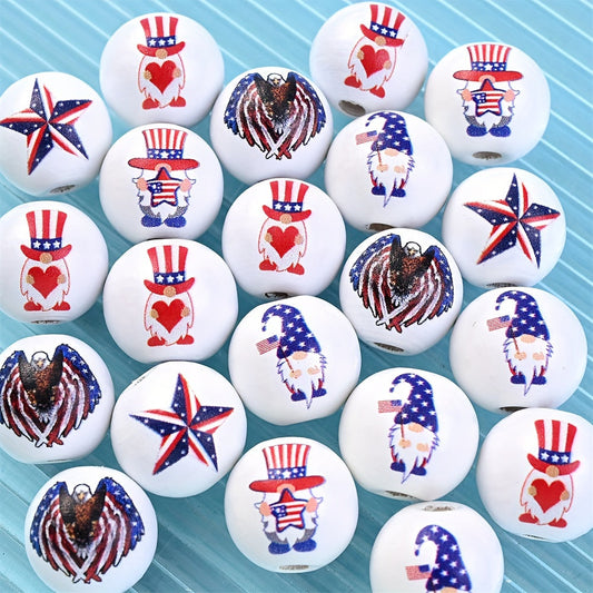Patriotic Wooden Beads