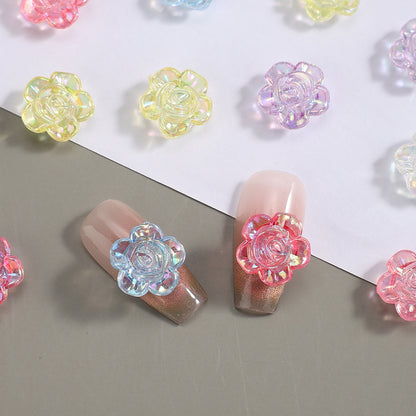 100pcs 12mm Translucent Rose Acrylic Beads