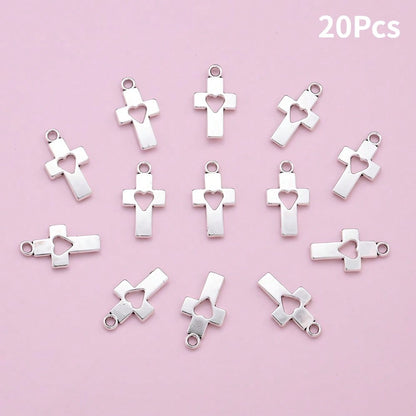 Heart Hollow Cross Pendant Charms