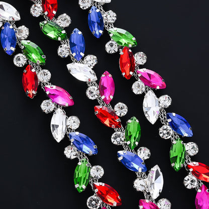 White AB Rhinestone Leaf Decals