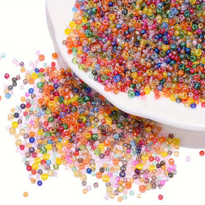 500PCS 3mm Clear Stained Glass Rice Bead Set
