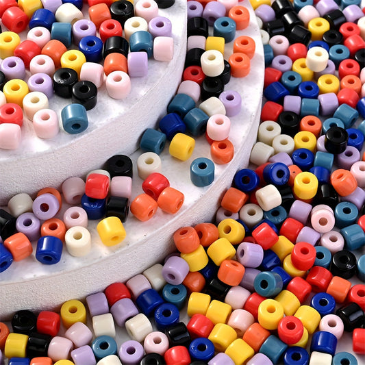 Cream Acrylic Tube Spacer Beads