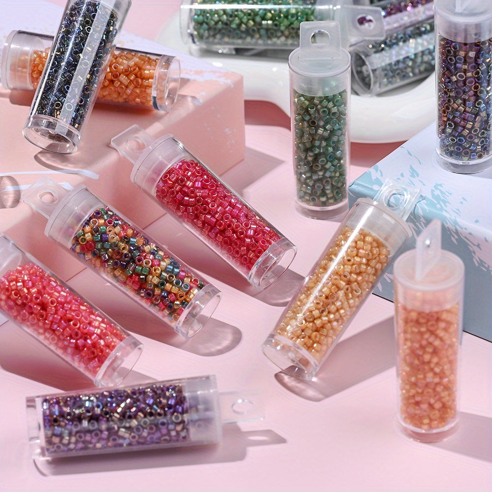 10g/bag 2.5mm Fantasy Dyed Core Triangle Glass Seed Beads