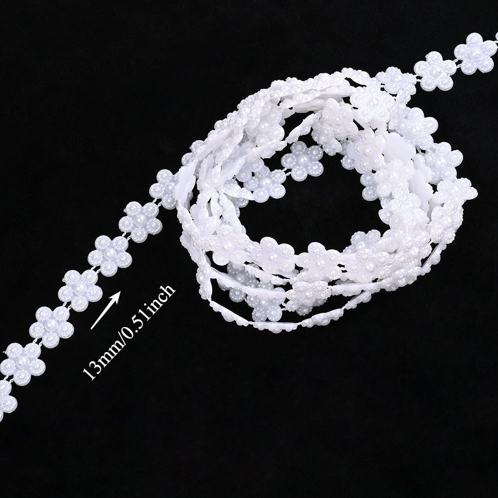 2m Imitation Pearl & Shell Rose Flower Bead Chain