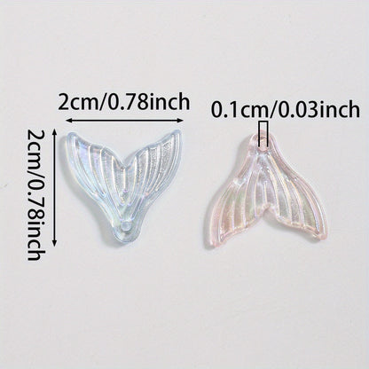 Clear Shiny Fishtail Acrylic Pendants