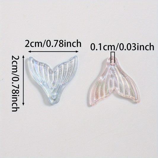 Clear Shiny Fishtail Acrylic Pendants