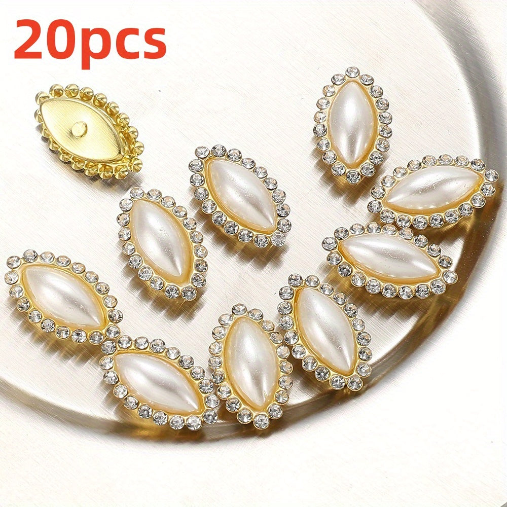 20pcs White Acrylic Artificial Pearl Beads