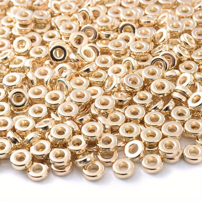 100PCS 6mm CCB Large Hole Flat Wheel Spacer Bead Set
