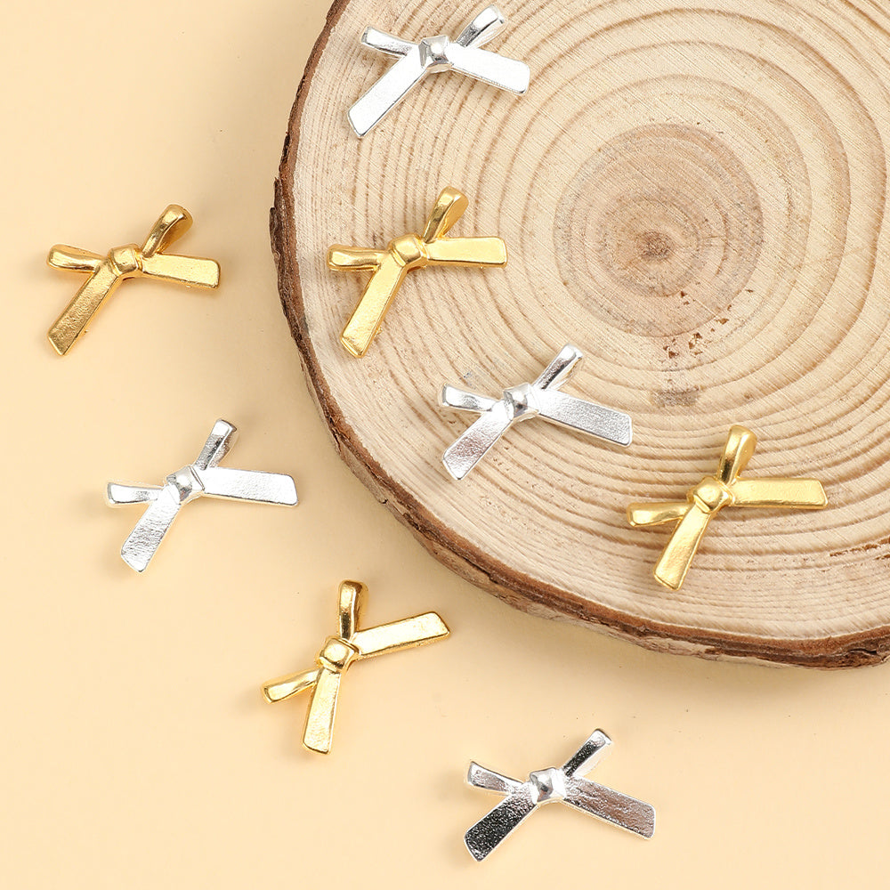 20pcs 12x20mm Tiny Bowknot Pendant Beads