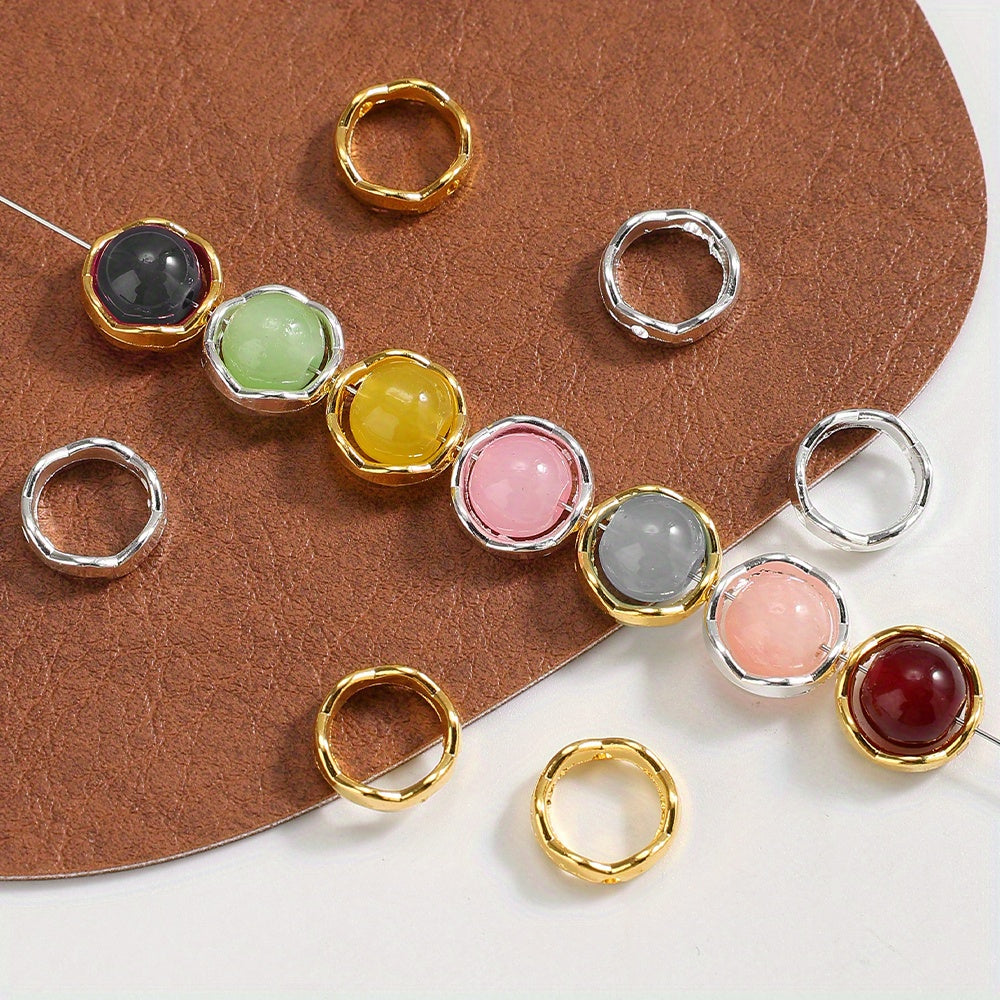 50pcs 12mm Alloy Circle Spacer Beads