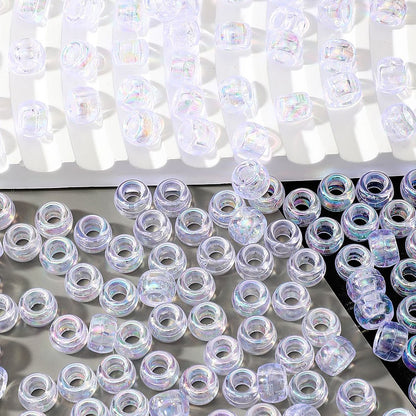 100pcs 5x9mm Shiny AB Color Acrylic Pony Beads