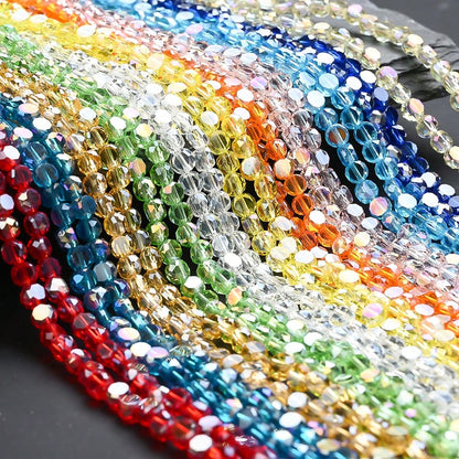 Multicolor AB Faceted Glass Beads
