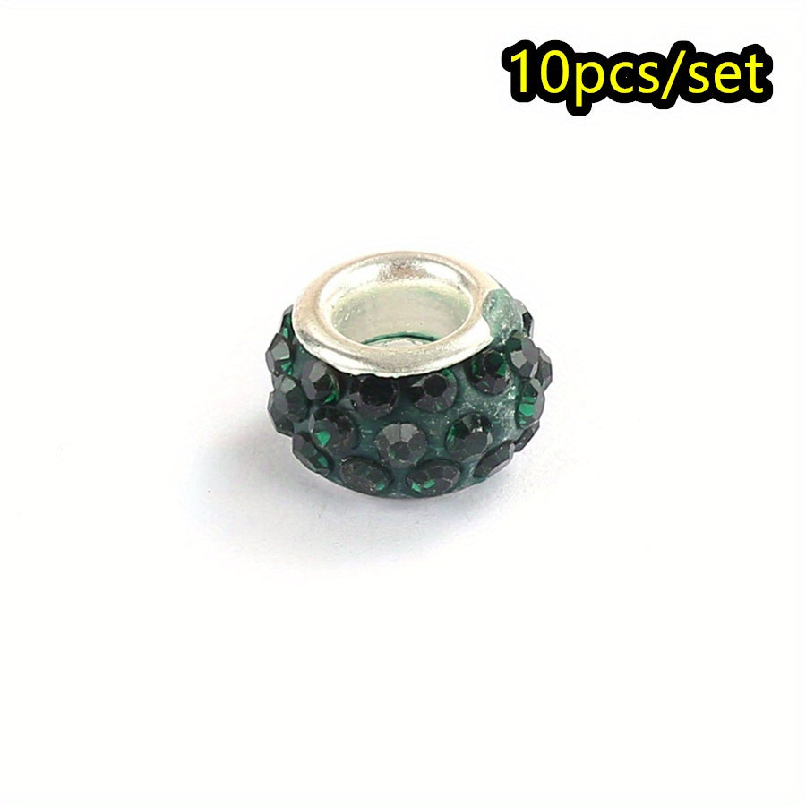 10pcs/lot Colorful European Style Rhinestone Spacer Beads