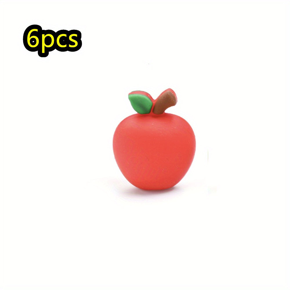 6pcs/set Fruit Theme Silicone Focal Beads Set