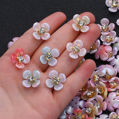 30pcs/set Four Petal Flower Acrylic Cabochon Beads