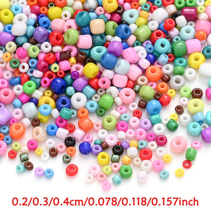 15g 2/3/4mm Solid Cream Beige Glass Seed Bead Set