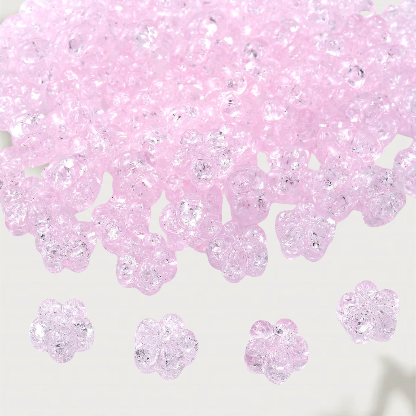Clear Acrylic Flower Spacer Beads
