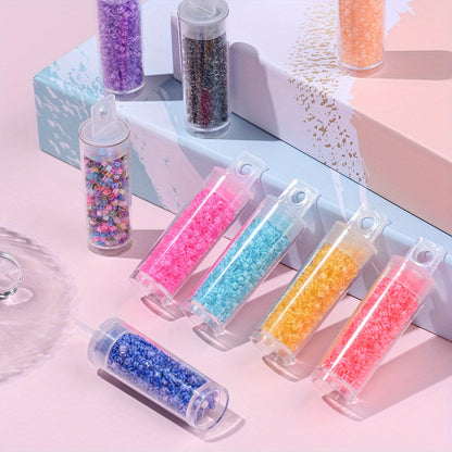 Clear Ink Core Glass Seed Beads