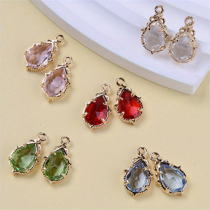 Glass Water Drop Pendant Charms