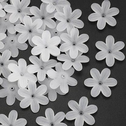 White Six-Valve Acrylic Beads