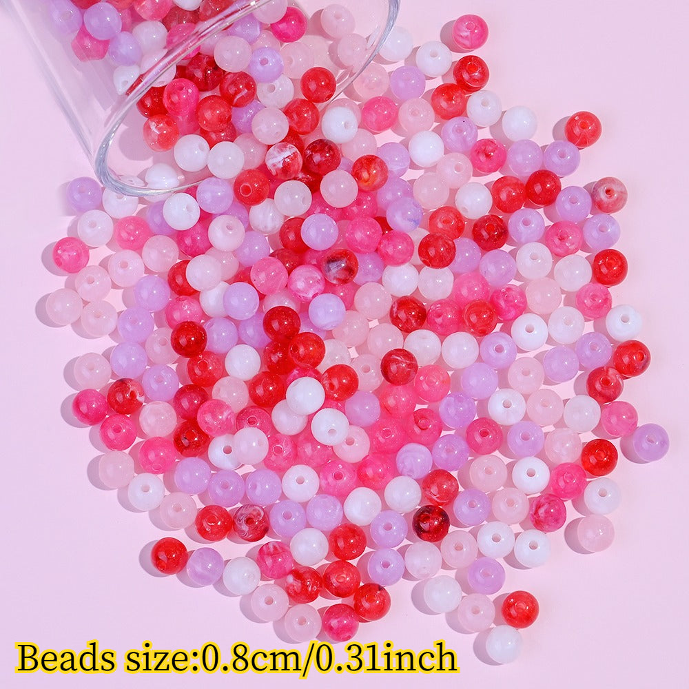 Pink Gradient Acrylic Spacer Beads