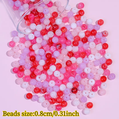 Pink Gradient Acrylic Spacer Beads