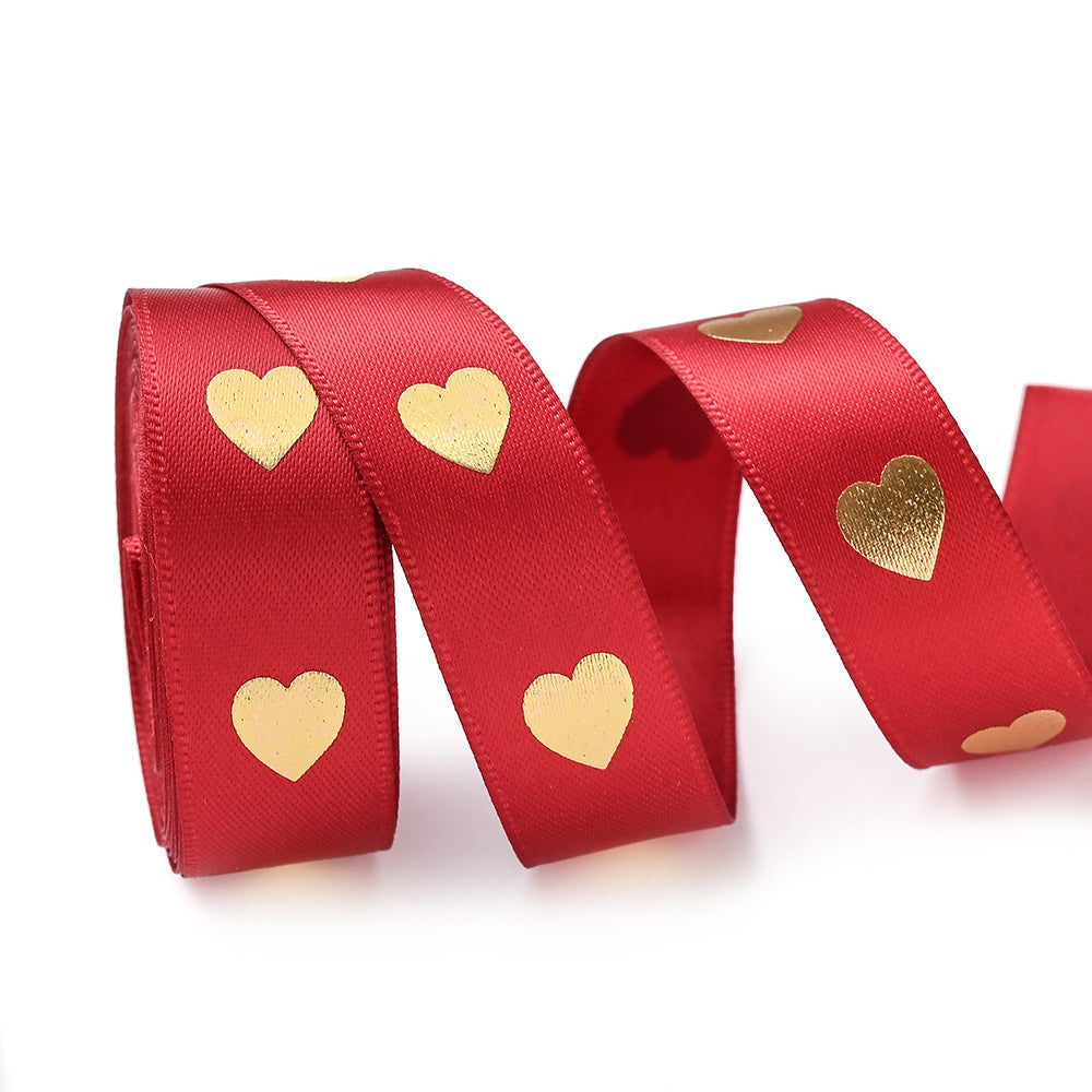 1 Roll 5 Yards Peach Heart Hot Stamping Ribbon