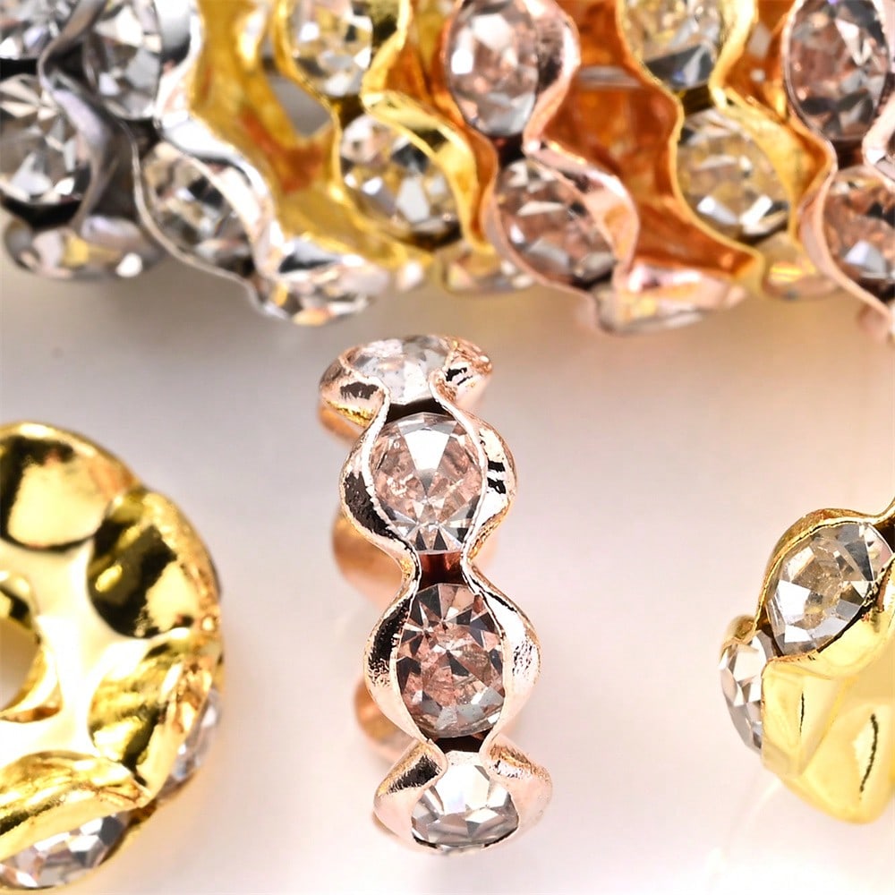 30/50pcs 12mm Mixed Color Wavy Crystal Beads
